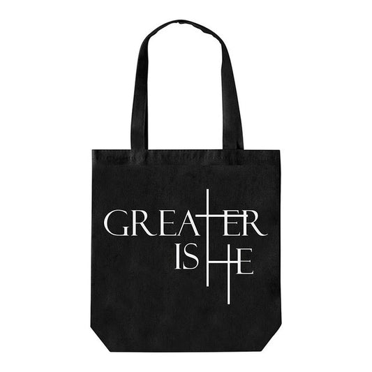 "Greater Is He” Canvas Tote Bag
