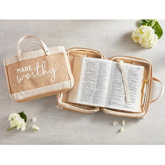 “Made Worthy” Bible Cover Tote